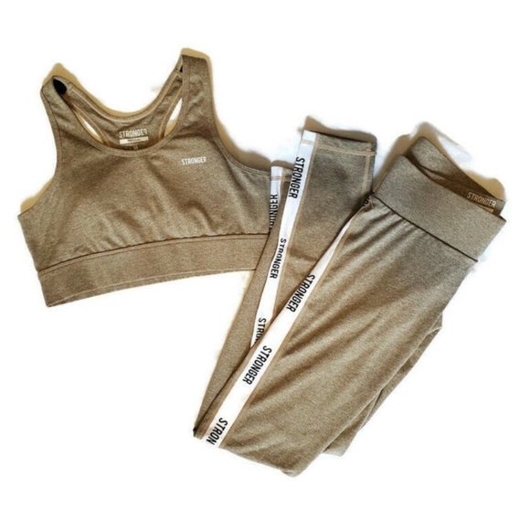 Stronger Label Leggings Tan/Brown - Picture 3 of 9